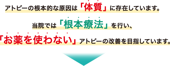 アトピーの根本的な原因は体質にあります