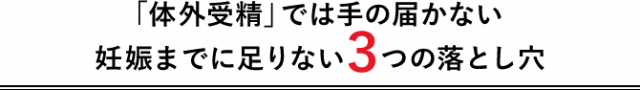 体外受精では手の届かない、足りないもの